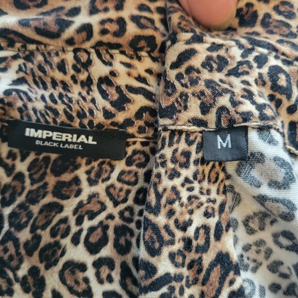 Imperial Black Label | Leopard Print Blouse | S/M | Tan Brown Black - Picture 4 of 6